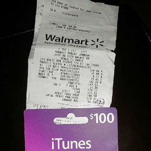 I tunes 100 dollars card